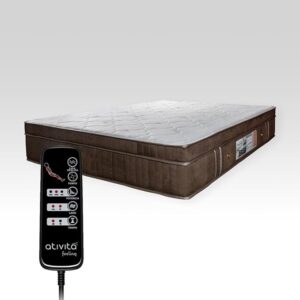 Colchão Massagem Premium INFINIT (32 cm) Com Controle Operacional (8 Massageadores) King Size (1,93 x 2,03 m) (Marrom) É Bom