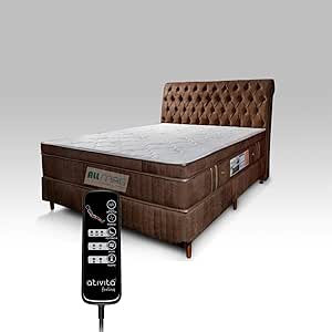 Colchão Magnético com Controle e Massageador + Base Box + Cabeceira Casal É Bom VEJA ISSO