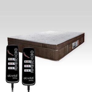 Colchão Massagem Queen LOFT (1,58x1,98) com 16 Massageadores e 2 Controles É Bom