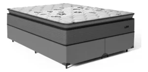 Cama Box Queen + Colchão D33 Resistence C/ Pillow Top 158cm É Boa