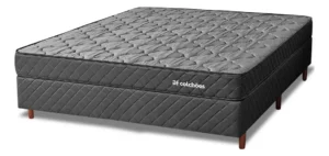 Cama Box com Colchão Queen Ortopédico Espuma D45 Extra Firme 17x158x198cm BF Colchões É Boa