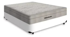 Cama Box Casal + Colchão Molas Ensacadas Ortobom Airtech 138 Cor Branco É Boa