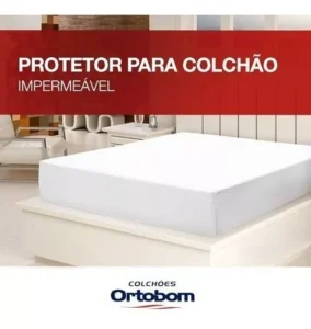 Ortobom Protetor Colchão Casal 1,90x1,40m Impermeável Branco Lisa É Bom