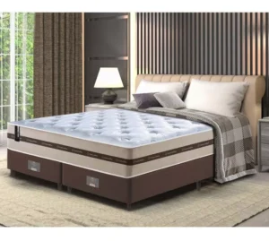 Conjunto Cama Box King de Molas Pocket Cama Inbox Smart Cor Bege É Boa