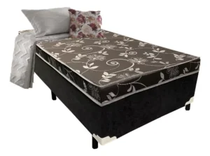 Cama Box Solteiro Conjugado Ortopédico Sleep Black 88x188 é Boa