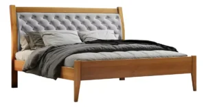 Cama Casal Queen 160cm Vivare Josandro Amêndoa Mel É Boa