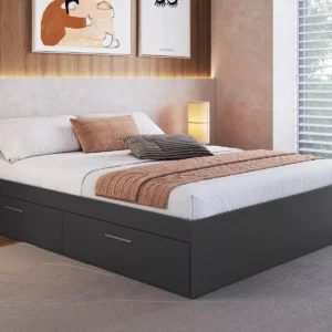 Cama Casal Queen Com 4 Portas 160 Tókio Grafite Ah É Boa