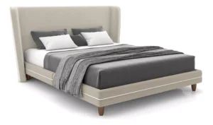 Cama King 195cm Com Cabeceira Many P02 Veludo Bege É Boa