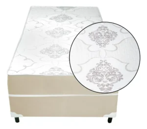 Cama Box Conjugado Solteiro Ortopédico Suede Bege Cor Marrom É Bom