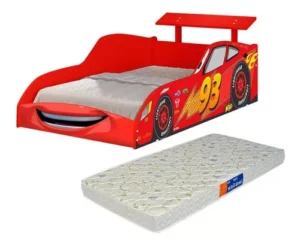 Cama Quarto Com Colchão Carro Mcveloz Cor Vermelho É Bom