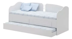 Sofá Cama Ditália Solteiro Cama Auxiliar 2 Gav. Cm-08 Branco É Bom