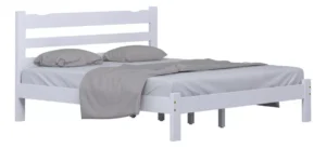 Cama King Size Madeira Reforçada Cor Branco É Boa 