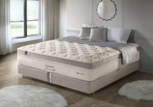 Colchão King Size De Molas Pocket Viscoelástico Com Látex Natural Luxuoso Impressione Anjos Com Base Cama Box King Size É Boa
