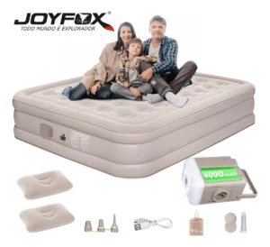 Joyfox Colchão Inflável Queen Com Bateria De Lítio Integrada 203*154*44cm Cor Creme É Bom VEJA AQUI Se Compensa Comprar