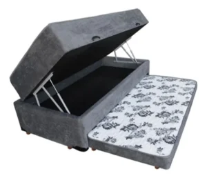 Cama Box Baú Solteiro Conjugada De Mola 3 Em 1 Bege Cor Cinza É Boa VEJA AQUI Se Compensa Comprar