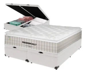 Cama Box Baú King Branco Colchão Presidencially Molas Unique É Boa VEJA AQUI Se Compensa Comprar
