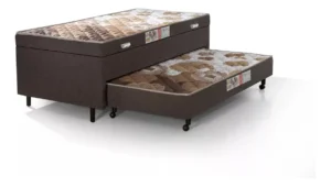 Cama Box Solteiro 0,90 3x1 Com Auxiliar E Baú Conjugado É Boa
