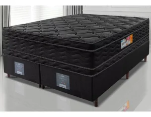 Cama Box Queen Colchão OrtoFirm Black + Box 158x198x71 Double Face Espuma D33 Preto É Boa VEJA AQUI Se Compensa Comprar