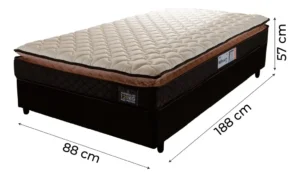 Cama Box Solteiro Colchão Espuma D33 Pillow Top Millenium 88x188x57cm Marrom Hellen É Boa VEJA AQUI Se Compensa Comprar