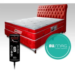 Cama Box Casal D45 Controle Massageador Bio Cabeceira 2 Trav Cor Vermelho É Boa VEJA AQUI Se Compensa Comprar