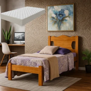 Cama Para Solteiro Munique Reforçada Mdf Com Colchão É Boa VEJA AQUI Se Compensa Comprar