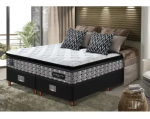 Cama Box King Colchão 193x203x70 Pocket Cama Inbox Abstrato Cor Preto É Boa VEJA AQUI Se Compensa Comprar