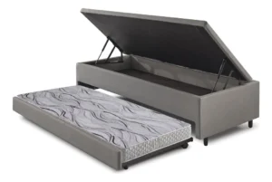 Bicama Box Baú Solteiro 88x188 em Courino Linho Cinza com Colchão Ecoline D20 Espuma Ecoflex É Boa VEJA AQUI Se Compensa Comprar