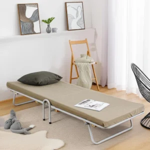Cama Dobrável Solteiro De Aço Para Camping Viagens Pescaria Portátil Compacta Com Colchão Para Visitas É Boa VEJA AQUI Se Compensa Comprar